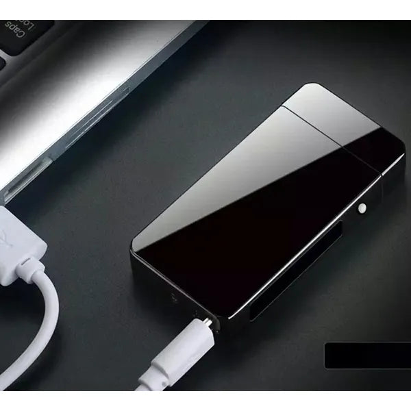 USB töltésű kompakt plazma öngyújtó, fekete