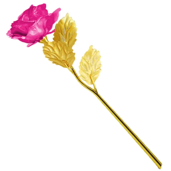 Arany örökrózsa rózsaszín szirmokkal, 24 cm, díszdoboz