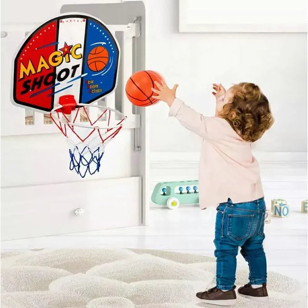 Mini kosárlabda palánk készlet 15 cm gyűrűvel, labdával és pumpával