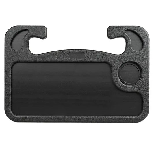 Fekete kormányra rögzíthető autós tálca, laptophoz és étkezéshez, 42×28 cm ABS