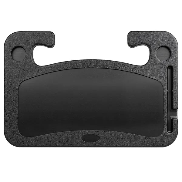 Fekete kormányra rögzíthető autós tálca, laptophoz és étkezéshez, 42×28 cm ABS