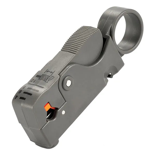 Koaxiális kábelcsupaszoló, 4–12 mm, RG-58/59/6, kompakt, szürke