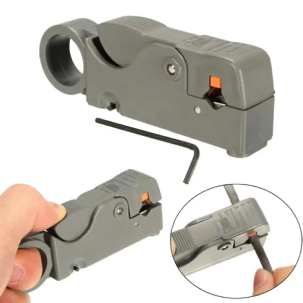 Koaxiális kábelcsupaszoló, 4–12 mm, RG-58/59/6, kompakt, szürke
