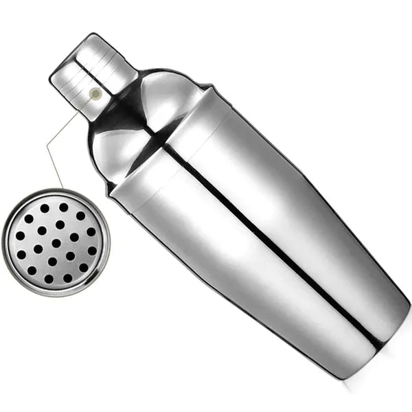 6 részes rozsdamentes acél koktélkészlet, 750 ml shaker, ezüst
