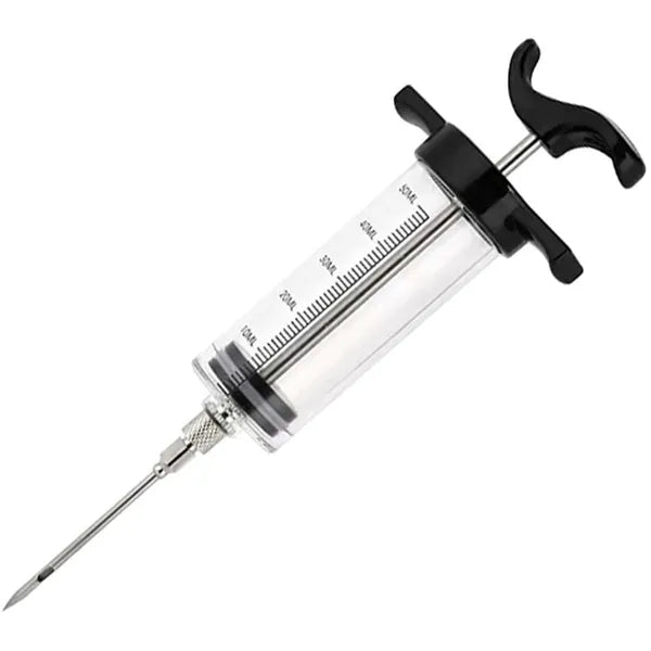 50 ml-es húspácoló fecskendő 3 acéltűvel
