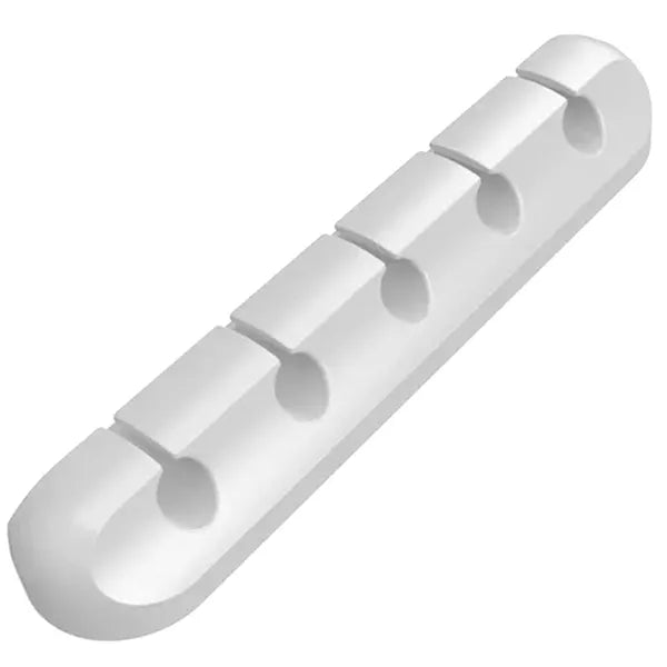 Öntapadó fehér kábelrendező, 5 vezetékhez, TPE szilikon, 9,5 cm