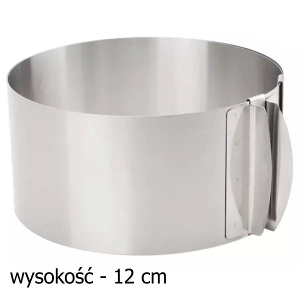 Állítható sütőformázó tortakarika, rozsdamentes acél, Ø16-30 cm, 12 cm magas