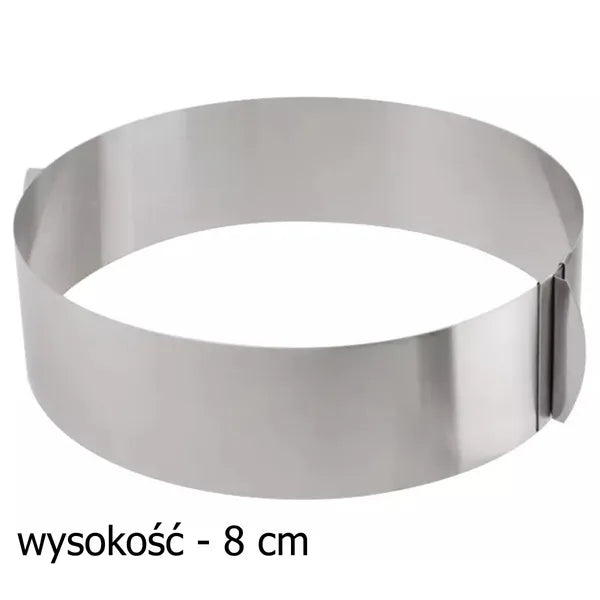 Állítható tortagyűrű, 16-30 cm, 8 cm magas, rozsdamentes acél