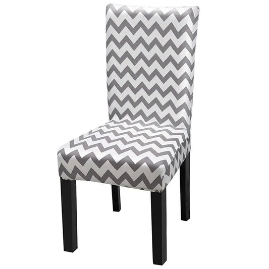 Szürke-fehér, rugalmas velúrhatású székhuzat 48–62 cm