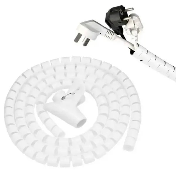 Fehér, 2 m-es rugalmas kábelrendező cső 20 mm PP