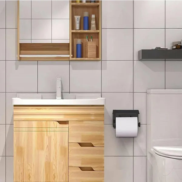 WC‑papírtartó polccal, fekete‑arany, rozsdamentes acél, loft