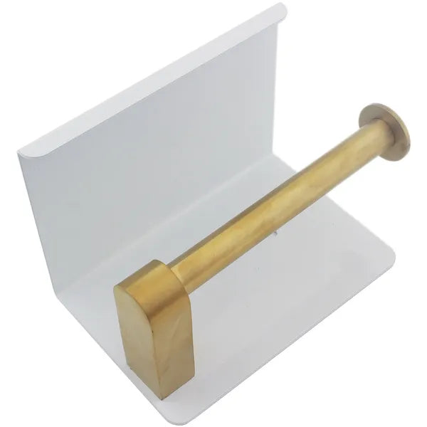 Fehér-arany rozsdamentes acél wc-papír tartó polccal, 13,5×10,7 cm