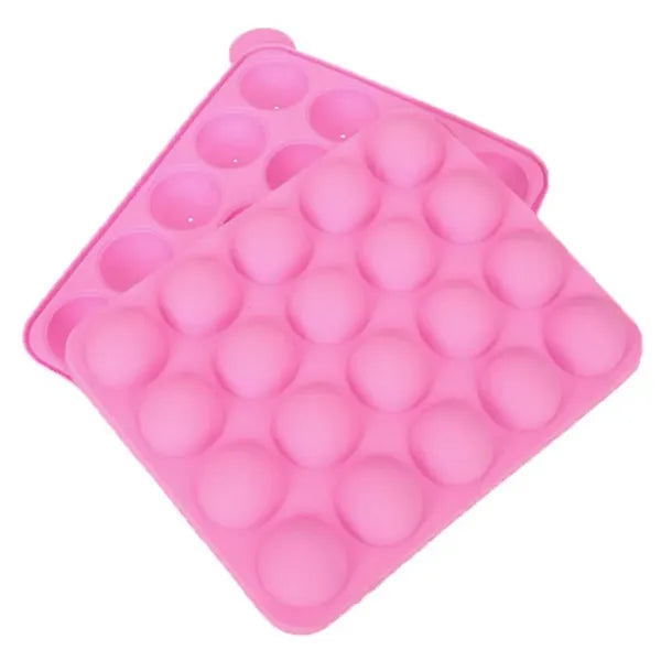 Pink szilikon cake pops sütőforma, 20 gömb, 22×18 cm, pálcikákkal