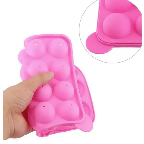 Pink szilikon cake pops sütőforma, 20 gömb, 22×18 cm, pálcikákkal