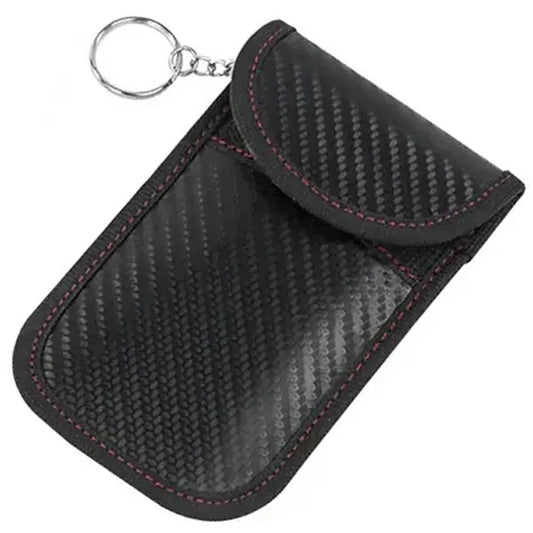 RFID-blokkoló fekete tok autókulcshoz és bankkártyához 13×8 cm