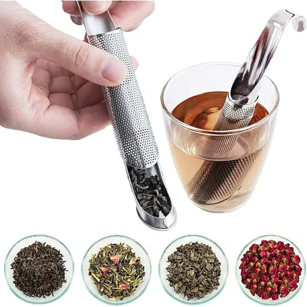 Rozsdamentes acél teafilter 15 cm-es, akasztós, 2 cm szűrővel