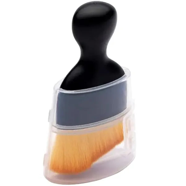 Autó belső tisztító kefe, puha nylon sörtékkel, 10 cm, fekete-barna