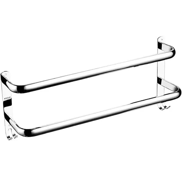 Fém törölközőtartó dupla sín, 60 cm, ezüst színű