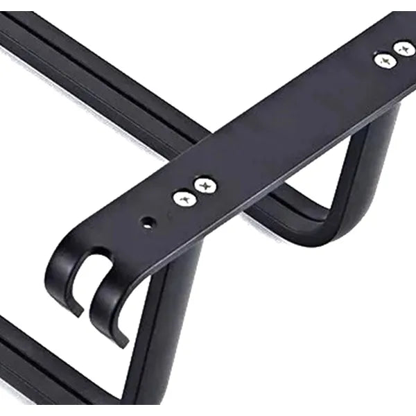 Fali törölközőtartó loft stílusban, fekete alumínium, 60 cm, 2 kar, 4 kampó
