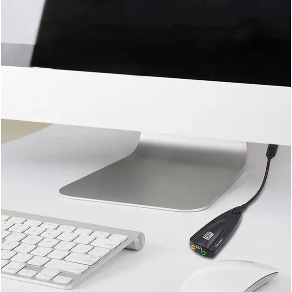 USB 7.1 virtuális hangkártya adapter, 16 bit, Plug & Play, 3,5 mm jack
