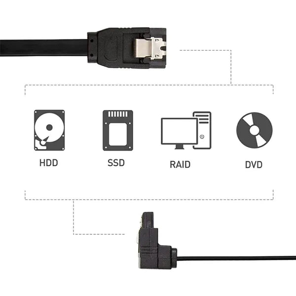 SATA III 45 cm derékszögű adatkábel 6 Gb/s, rózsaszín