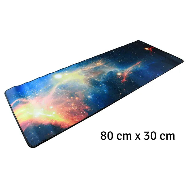 Kozmikus játékos egér- és billentyűzetpad 80×30 cm, csúszásmentes gumi alj