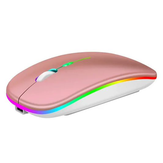 Vezeték nélküli RGB optikai egér, 1000-1600 DPI, rose gold
