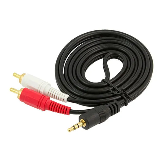3,5 mm jack – 2x RCA (cinch) sztereó audio kábel, 1,25 m, aranyozott