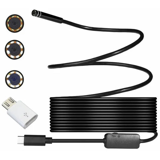 Endoszkóp kamera 5,5 mm, USB-C/USB, 5 m kábel, IP67, 6 LED, Windows/Android