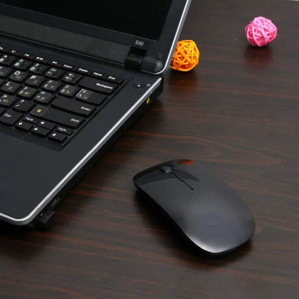Vezeték nélküli slim optikai egér USB vevővel, fehér, 800-1600 DPI