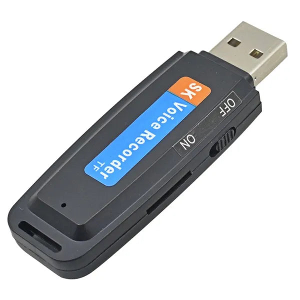 Pendrive rejtett diktafon, microSD olvasó, 128 kbps, fekete