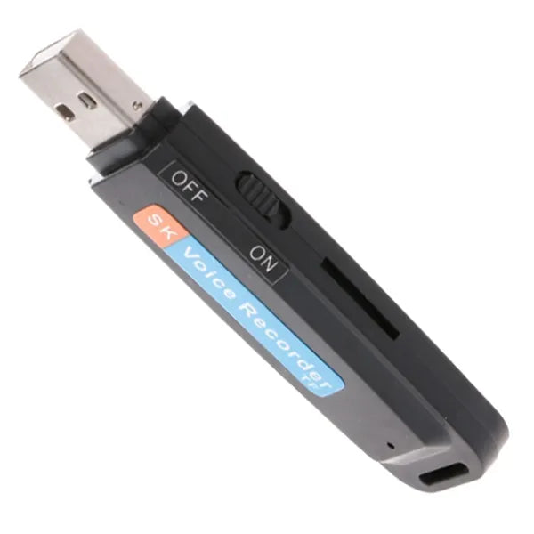 Pendrive rejtett diktafon, microSD olvasó, 128 kbps, fekete