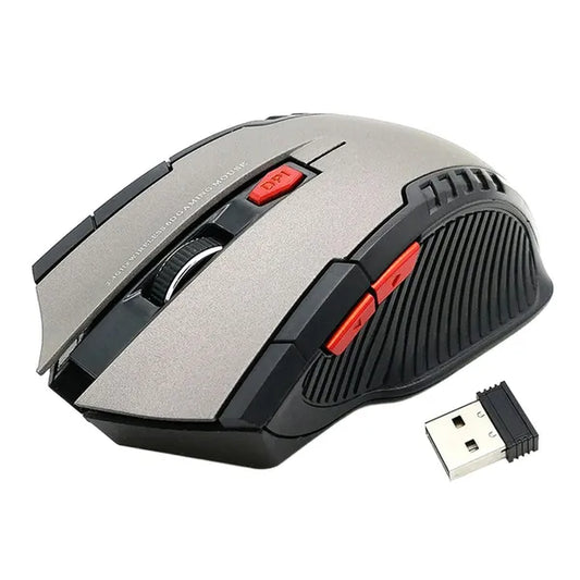 Vezeték nélküli gamer egér, 1600 DPI, 2.4 GHz, USB vevő, fekete-ezüst