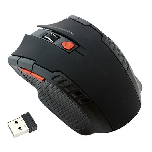 AK303 vezeték nélküli gamer egér, 1600 DPI, 2,4 GHz USB vevő, fekete