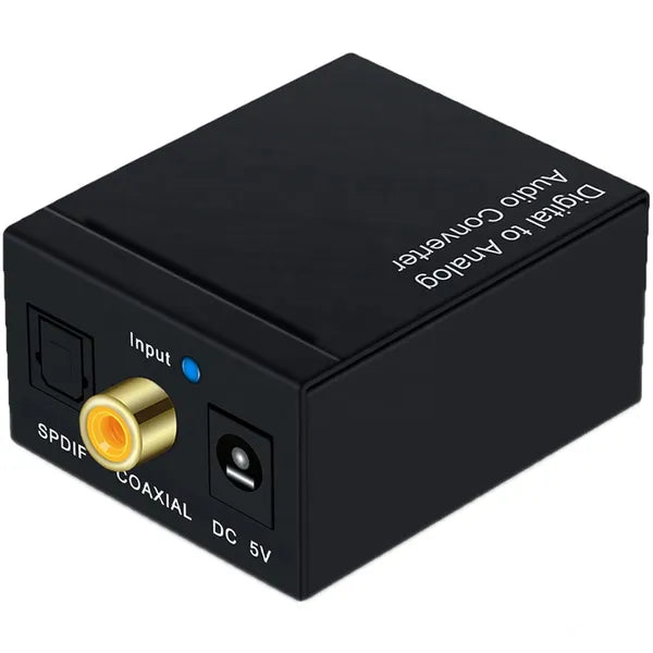 Digitális–analóg audio konverter Toslink/Coaxial SPDIF – 2×RCA &amp; 3,5 mm Jack USB