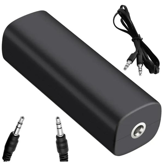 Audio zajszűrő izolátor 3,5 mm jack, női–női, fekete + kábel