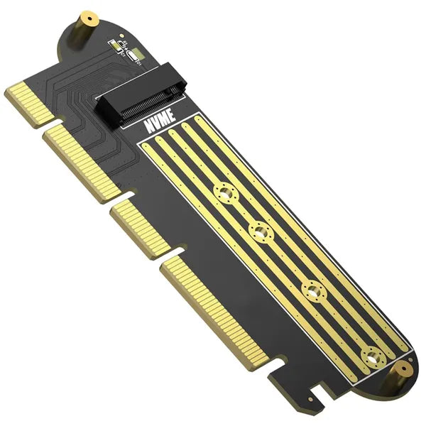 PCIe x16–M.2 NVMe SSD adapter, 64 Gb/s, 2230-2280, fekete