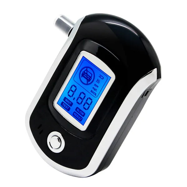 AT-6000 digitális alkoholszonda, 5 szájrésszel, LCD, 0–2 ‰