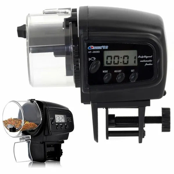 AF-2009D automata akváriumi etető, LCD, 4x/nap, 70 ml, 2×AAA