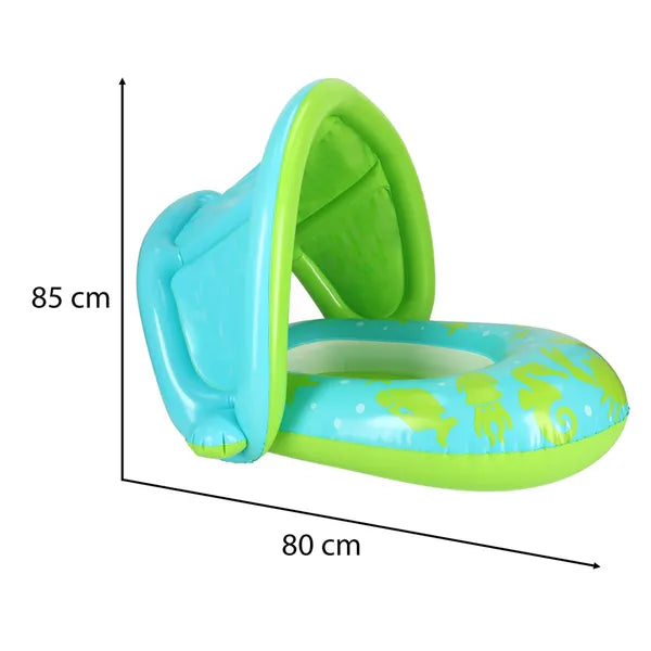 Baba úszógumi Bestway ülőkével, levehető napellenző, zöld, 80×85 cm (1-2 év)