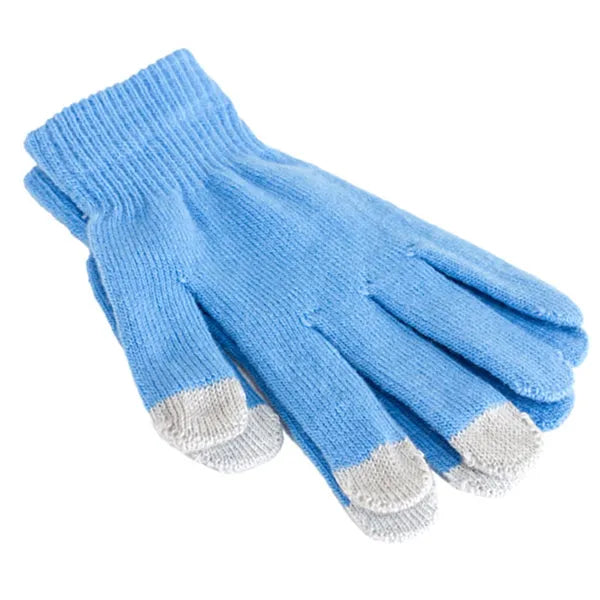 Érintőképernyős unisex kesztyű kék skandináv mintával, univerzális méret