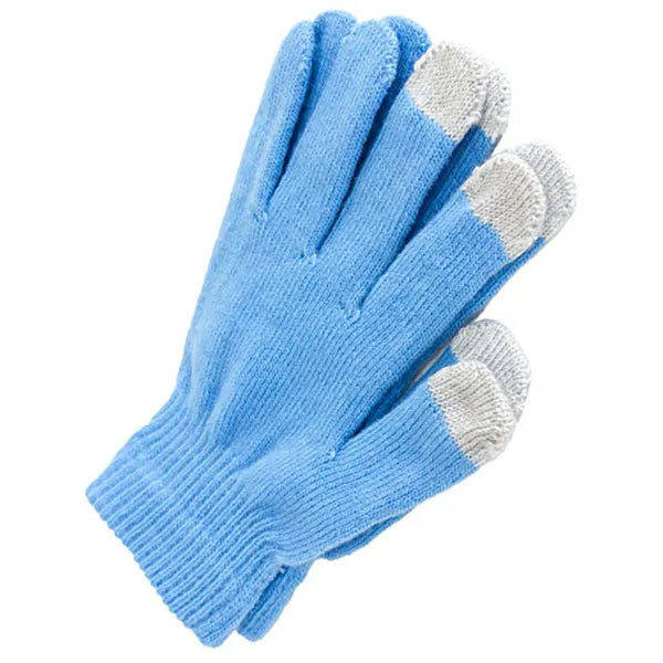 Érintőképernyős unisex kesztyű kék skandináv mintával, univerzális méret