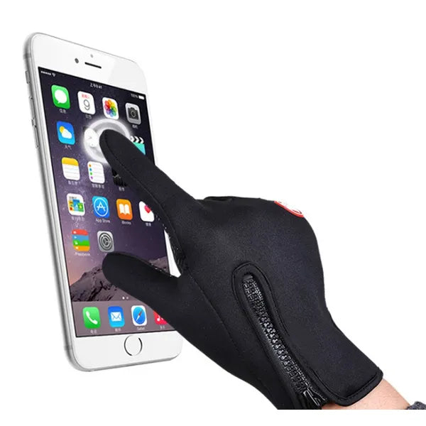 Érintőképernyős téli sport kesztyű, uniszex, XL, szürke