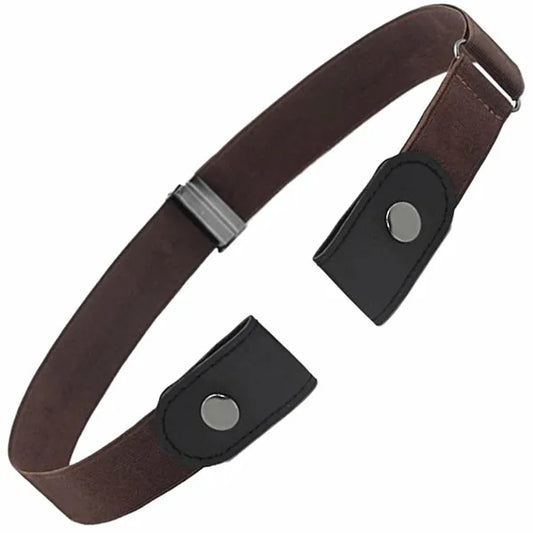 Uniszex rugalmas csat nélküli barna nadrágszíj 63-95 cm