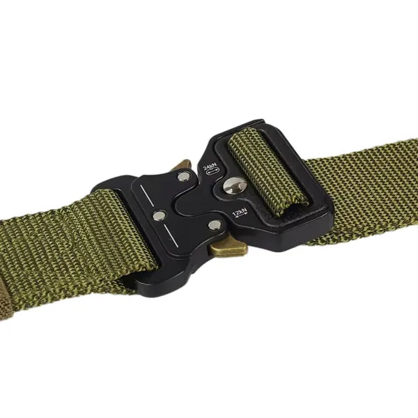 Khaki taktikai túlélő öv 131 cm, gyorskioldó csattal