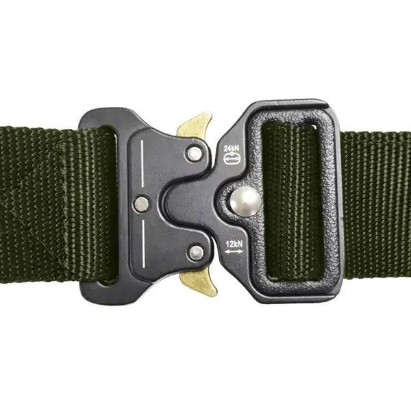 Khaki taktikai túlélő öv 131 cm, gyorskioldó csattal