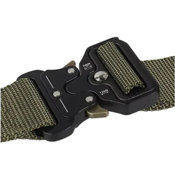 Taktikai állítható vászon öv 131 cm x 3,8 cm, QR csat, camo