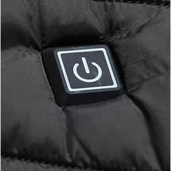 Fekete USB-fűthető mellény, 3 fokozat, L méret