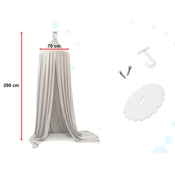 Szürke függesztett baldachin tipi sátor 70 cm gyűrű 290 cm