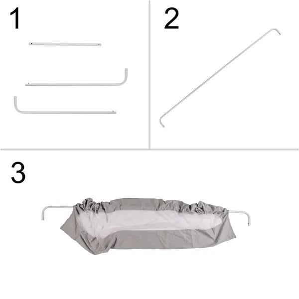 Összecsukható ágy leesésgátló rács, 200 cm, szürke